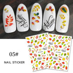 Maple Leaves 3D Nail Stickers Fall Leaf Flowers Line Sliders For Nails Self Adhesive Stickers Autumn Manicuring Decals Transfer Nail Decals Sticker For Pretty Girl Self-Adhesive Nail Decals Designer Nail Stickers for Acrylic Stevvex