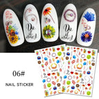 Maple Leaves 3D Nail Stickers Fall Leaf Flowers Line Sliders For Nails Self Adhesive Stickers Autumn Manicuring Decals Transfer Nail Decals Sticker For Pretty Girl Self-Adhesive Nail Decals Designer Nail Stickers for Acrylic Stevvex