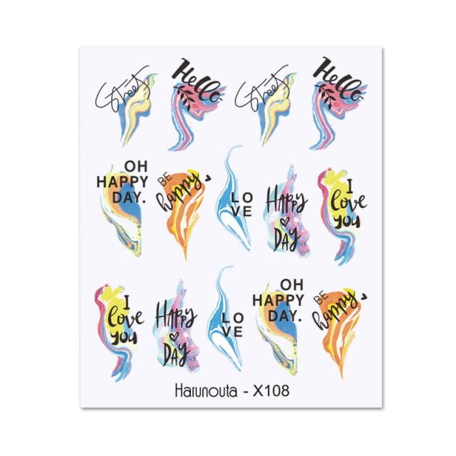 Nails Sticker Nail Art Decorations Flowers Leaves Decals Water Transfer Sliders Woman Face Fruit Foil Manicures Wraps  Water Transfer Nail Decals Sticker For Pretty Girl Self-Adhesive Nail Decals Designer Nail Stickers for Acrylic Decal Stevvex