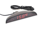 12V Car Interior 3 In 1 Car Clock Voltmeter Thermometer and Voltage Meter Monitor Touch Switch Blue Red Light Thermometers Voltmeter Gauge Electronic Clock LED Digital Display LCD Screen Clock Stevvex