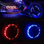 Bicycle Light Wheels Double-Sensing Sided Mountain Bike LED Lamp Riding Wheel Lights Neon Flashing Lamp Glow In The Dark Safety Warning Bike Lights For Night Riding Stevvex