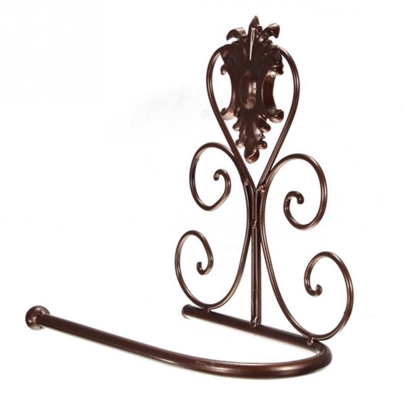 New Arrival Classic Bathroom accessories Vintage Iron Toilet Paper Towel Roll Holder Bathroom Wall Mount Rack Toilet Paper Roll Holder Cast Iron Wall Mounted Toilet Tissue Holder  European Victorian Design Stevvex