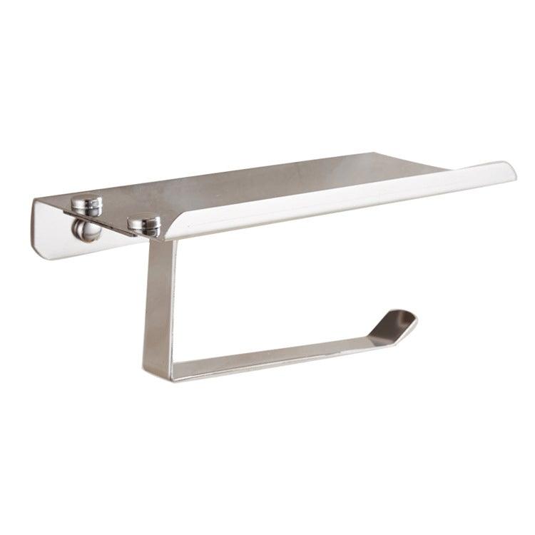Stainless Steel Toilet Paper Holder Bathroom Wall Mount Paper Phone Holder Shelf Towel Roll Shelf Accessories Bathroom Tissue Roll Holder With Phone Shelf Stainless Steel Tissue Paper Dispenser Brushed Finished Wall Mount Stevvex
