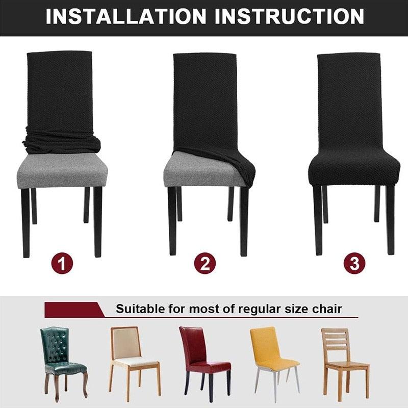 Dining Room Chair Cover Spandex Elastic Stretch Slipcover For Chairs Kitchen Hotel Banquet Sure Fit Home Décor Stretch Short Dining Room Chair One Piece Slipcover Form Fit Polyester/Spandex Machine Washable Stevvex