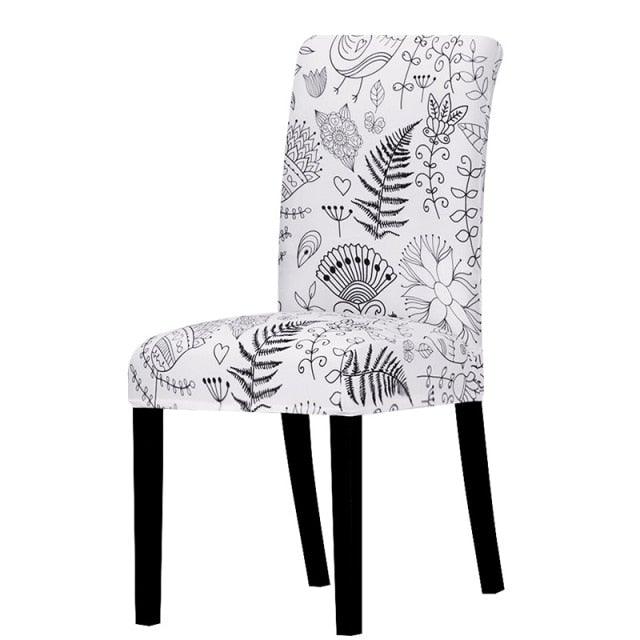 Printed Chair Cover Economical and Practical Stretch Seat Cover Slipcovers Big Elastic Washable Dining Chairs Beach Chairs Removable Washable Short Parsons Kitchen Chair Covers Protector for Dining Room Hote Stevvex