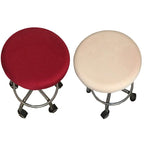 Polyester Fabric Round Chair Cover Waterproof Dining Seat Chair Covers Hotel Banquet Seat Covers Chair Protector Round Bar Stool Seat Covers Washable Stool Cushion Slipcover Elastic Bar Chair Covers Stevvex