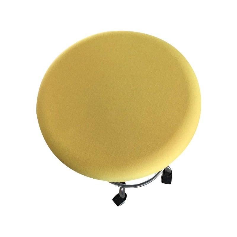 Polyester Fabric Round Chair Cover Waterproof Dining Seat Chair Covers Hotel Banquet Seat Covers Chair Protector Round Bar Stool Seat Covers Washable Stool Cushion Slipcover Elastic Bar Chair Covers Stevvex