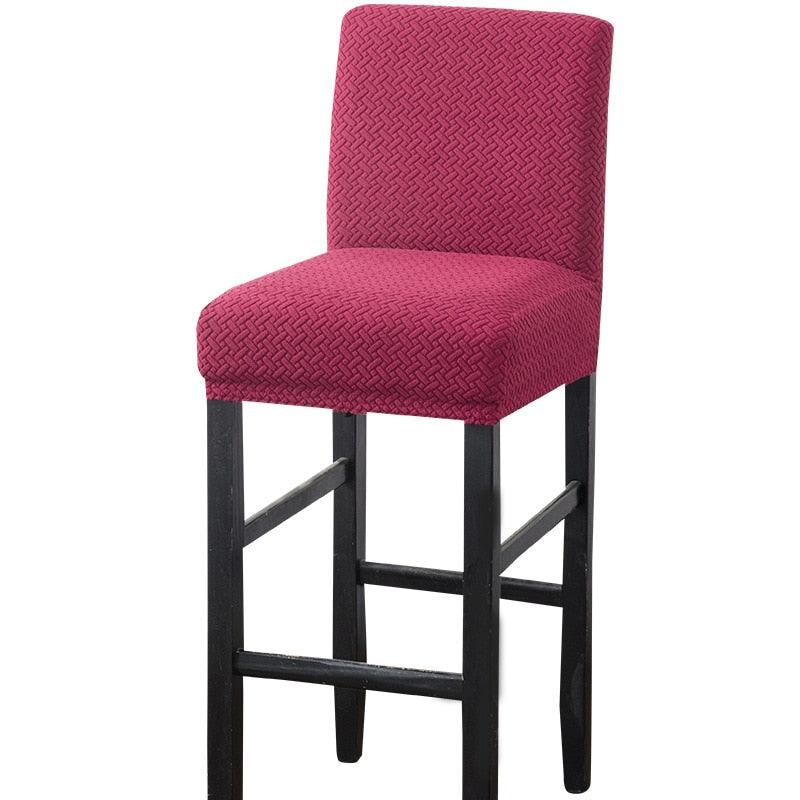 Stretch High-Hoot Bar Stool Chair Cover Polar Fleece Solid Color Bar Cafe Front Desk Restaurant Wedding Chair Protective Cover Stretch Chair Cover For Dining Room Elastic Material Slipcover For Office Chair Stevvex
