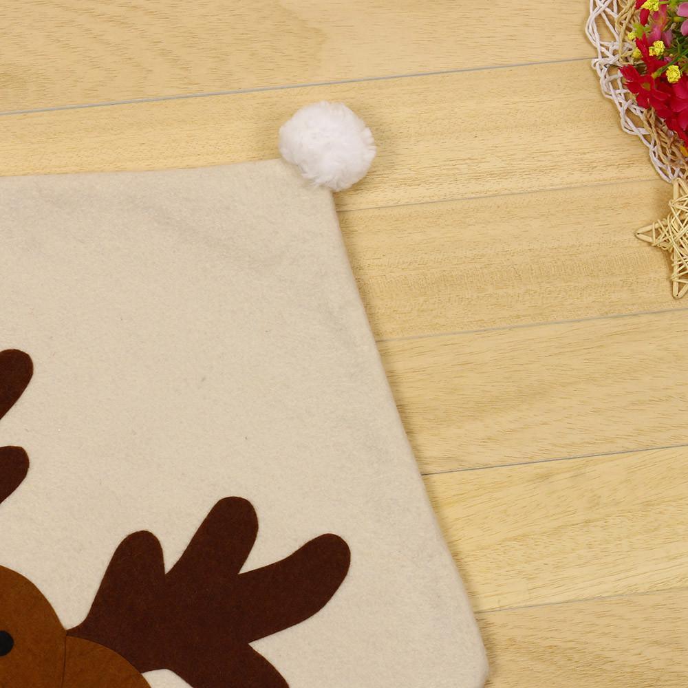 Christmas Hat Chair Cover Xmas Santa Claus Deer Elk Dining Chair Covers for Kitchen Placemat Dining Seat Christmas Home Decor r Back Cover Removable Washable Chair Protector Cover For Kitchen Dining Room Chairs and Living Room 50x60cm Stevvex