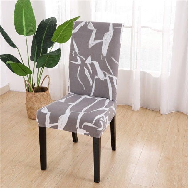 Printed Chair Cover Spandex Stretch Durable Soft Seat Chair Covers Slipcovers for Kitchen Dining Room Wedding Banquet Hotel  Chair Covers for Dining Room Stretch Spandex Removable Washable Anti-dust Seat Slipcover  Protector for Hotel Office Ceremony Stevvex