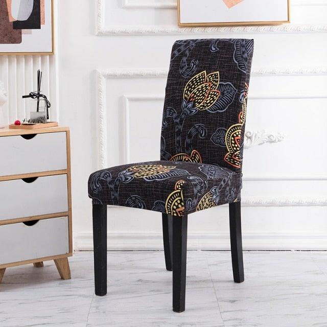 Printed Chair Cover Spandex Stretch Durable Soft Seat Chair Covers Slipcovers for Kitchen Dining Room Wedding Banquet Hotel  Chair Covers for Dining Room Stretch Spandex Removable Washable Anti-dust Seat Slipcover  Protector for Hotel Office Ceremony Stevvex