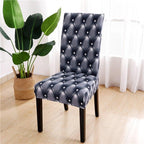 Printed Chair Cover Spandex Stretch Durable Soft Seat Chair Covers Slipcovers for Kitchen Dining Room Wedding Banquet Hotel  Chair Covers for Dining Room Stretch Spandex Removable Washable Anti-dust Seat Slipcover  Protector for Hotel Office Ceremony Stevvex