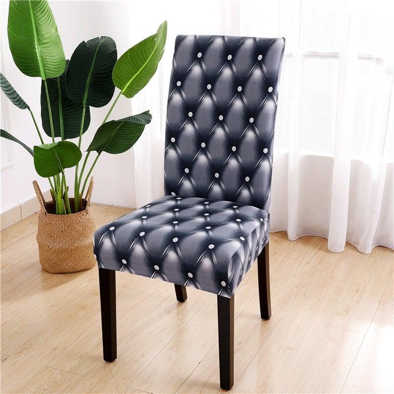 Printed Chair Cover Spandex Stretch Durable Soft Seat Chair Covers Slipcovers for Kitchen Dining Room Wedding Banquet Hotel  Chair Covers for Dining Room Stretch Spandex Removable Washable Anti-dust Seat Slipcover  Protector for Hotel Office Ceremony Stevvex