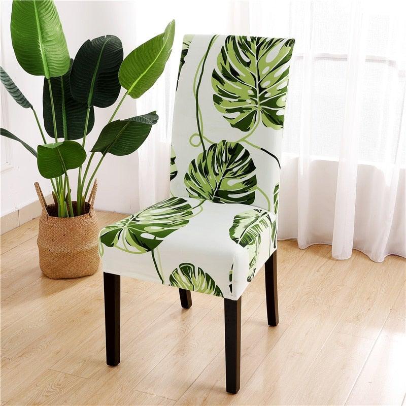 Printed Chair Cover Spandex Stretch Durable Soft Seat Chair Covers Slipcovers for Kitchen Dining Room Wedding Banquet Hotel  Chair Covers for Dining Room Stretch Spandex Removable Washable Anti-dust Seat Slipcover  Protector for Hotel Office Ceremony Stevvex