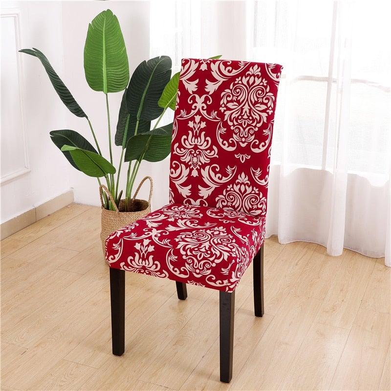 Printed Chair Cover Spandex Stretch Durable Soft Seat Chair Covers Slipcovers for Kitchen Dining Room Wedding Banquet Hotel  Chair Covers for Dining Room Stretch Spandex Removable Washable Anti-dust Seat Slipcover  Protector for Hotel Office Ceremony Stevvex