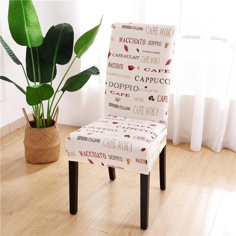 Printed Chair Cover Spandex Stretch Durable Soft Seat Chair Covers Slipcovers for Kitchen Dining Room Wedding Banquet Hotel  Chair Covers for Dining Room Stretch Spandex Removable Washable Anti-dust Seat Slipcover  Protector for Hotel Office Ceremony Stevvex