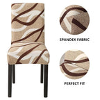 Print Pattened Dining Chair Cover Spandex Elastic Chair Slipcover Stretch Case For Chairs Wedding Hotel Banquet  Fit Stretch Short Dining Room Chair Covers with Printed Pattern Banquet Chair Seat Protector Slipcover For Home Party Hotel Wedding Ceremony Stevvex