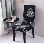 Print Pattened Dining Chair Cover Spandex Elastic Chair Slipcover Stretch Case For Chairs Wedding Hotel Banquet  Fit Stretch Short Dining Room Chair Covers with Printed Pattern Banquet Chair Seat Protector Slipcover For Home Party Hotel Wedding Ceremony Stevvex