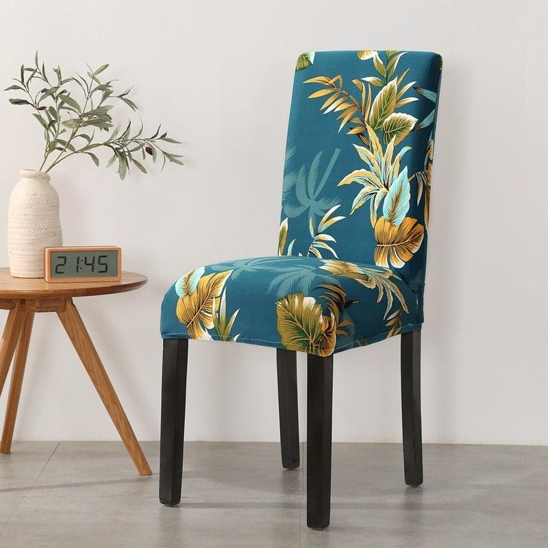 Print Pattened Dining Chair Cover Spandex Elastic Chair Slipcover Stretch Case For Chairs Wedding Hotel Banquet  Fit Stretch Short Dining Room Chair Covers with Printed Pattern Banquet Chair Seat Protector Slipcover For Home Party Hotel Wedding Ceremony Stevvex