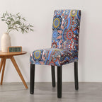 Print Pattened Dining Chair Cover Spandex Elastic Chair Slipcover Stretch Case For Chairs Wedding Hotel Banquet  Fit Stretch Short Dining Room Chair Covers with Printed Pattern Banquet Chair Seat Protector Slipcover For Home Party Hotel Wedding Ceremony Stevvex