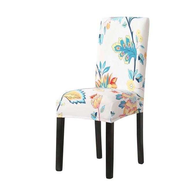 Print Pattened Dining Chair Cover Spandex Elastic Chair Slipcover Stretch Case For Chairs Wedding Hotel Banquet  Fit Stretch Short Dining Room Chair Covers with Printed Pattern Banquet Chair Seat Protector Slipcover For Home Party Hotel Wedding Ceremony Stevvex
