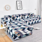Sofa Cover Geometric Couch Cover Elastic Sofa Cover for Living Room Pets Corner L Shaped Chaise Longue Sofa Slipcover Shaped Sofa Slipcovers with Elastic Bottom, Jacquard Chaise Lounge Set for Living Room Stevvex