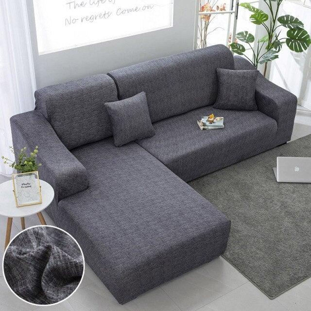 Sofa Cover Geometric Couch Cover Elastic Sofa Cover for Living Room Pets Corner L Shaped Chaise Longue Sofa Slipcover Shaped Sofa Slipcovers with Elastic Bottom, Jacquard Chaise Lounge Set for Living Room Stevvex
