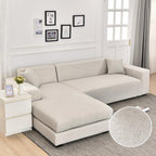Sofa Cover Geometric Couch Cover Elastic Sofa Cover for Living Room Pets Corner L Shaped Chaise Longue Sofa Slipcover Shaped Sofa Slipcovers with Elastic Bottom, Jacquard Chaise Lounge Set for Living Room Stevvex