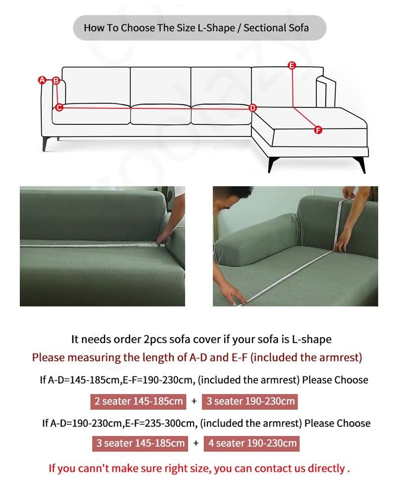 Elastic Waterproof Sofa Cover Plain Color Stretch Sofa Covers for Living Room Slipcover Couch Cover Furniture Protector Sofa Covers Non Slip Sofa Slipcovers with Elastic Hem Living Room Furniture Protector Stevvex