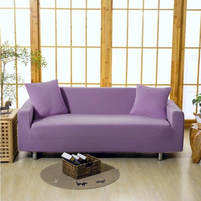 Elastic Waterproof Sofa Cover Plain Color Stretch Sofa Covers for Living Room Slipcover Couch Cover Furniture Protector Sofa Covers Non Slip Sofa Slipcovers with Elastic Hem Living Room Furniture Protector Stevvex