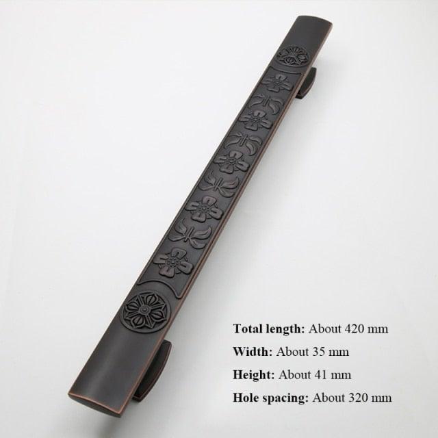 Wooden Door Glass Knob Handle  Hotel Villa European Style Simple Antique Black Surface Mounted Solid Barn Pull Hand Wardrobe Shoe Cabinet Bathroom Cabinet Handle Drawer Handle Stevvex