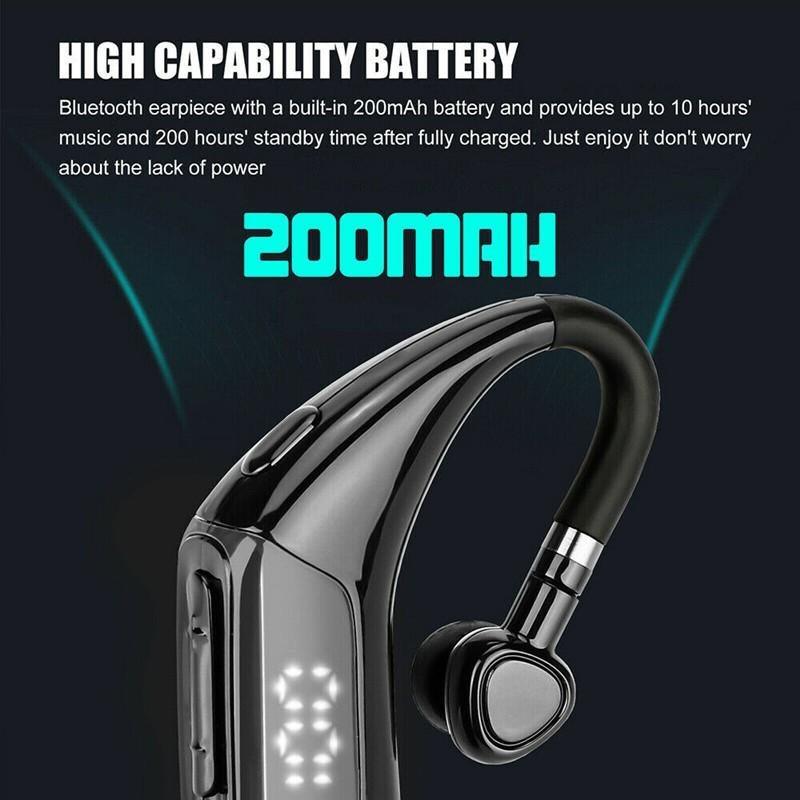 Business Bluetooth 5.0 Wireless Single-Ear Headset LED Power Display Ultra-Long Standby Earbud Headphones Wireless Black Earphone Bluetooth Noise Isolating Wireless Earbuds With Microphones Clear Calls Painless Wearing Stevvex