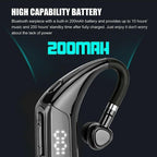 Business Bluetooth 5.0 Wireless Single-Ear Headset LED Power Display Ultra-Long Standby Earbud Headphones Wireless Black Earphone Bluetooth Noise Isolating Wireless Earbuds With Microphones Clear Calls Painless Wearing Stevvex