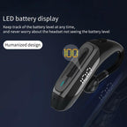 Business Bluetooth 5.0 Wireless Single-Ear Headset LED Power Display Ultra-Long Standby Earbud Headphones Wireless Black Earphone Bluetooth Noise Isolating Wireless Earbuds With Microphones Clear Calls Painless Wearing Stevvex