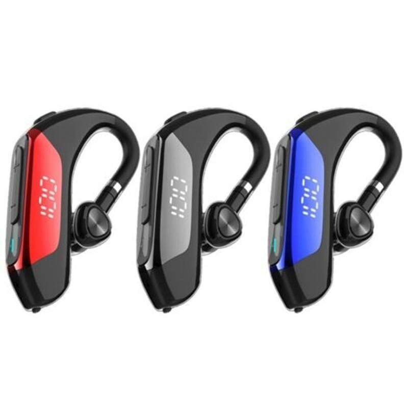 Business Bluetooth 5.0 Wireless Single-Ear Headset LED Power Display Ultra-Long Standby Earbud Headphones Wireless Black Earphone Bluetooth Noise Isolating Wireless Earbuds With Microphones Clear Calls Painless Wearing Stevvex