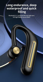 Business Bluetooth Hands-free Earphone Comfortable Single Ear Wireless Headset Waterproof Sport Earbuds 48 Working Time Wireless HD Call Headphone Bluetooth 5.0 Earbuds Noise Isolating Clear Calls Sweat Resistance Lightweight HiFi Headphone Stevvex