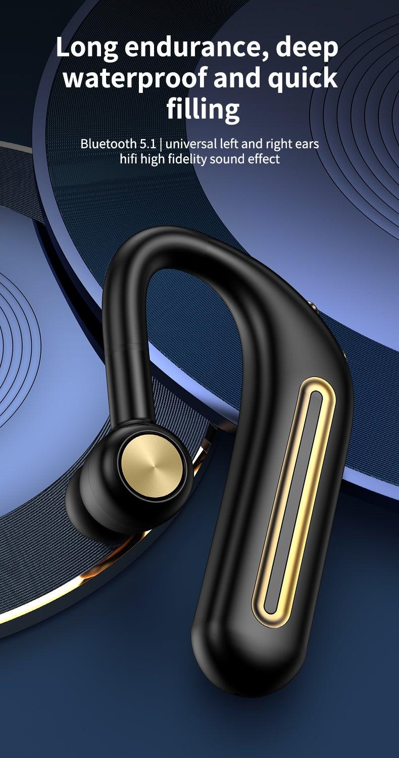Business Bluetooth Hands-free Earphone Comfortable Single Ear Wireless Headset Waterproof Sport Earbuds 48 Working Time Wireless HD Call Headphone Bluetooth 5.0 Earbuds Noise Isolating Clear Calls Sweat Resistance Lightweight HiFi Headphone Stevvex