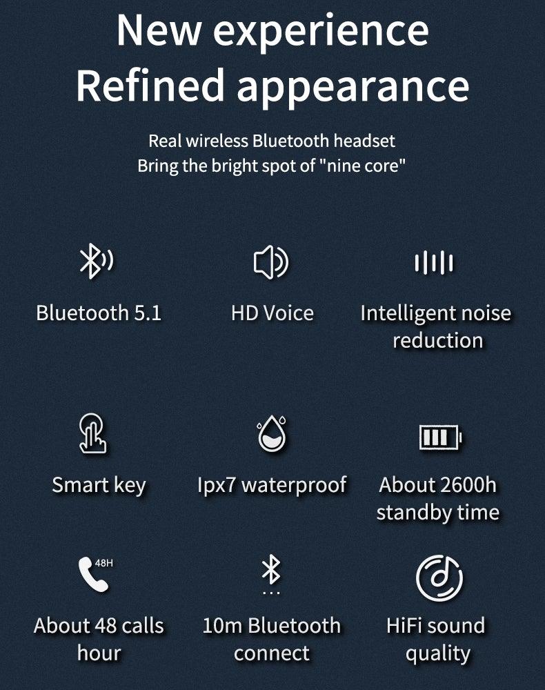 Business Bluetooth Hands-free Earphone Comfortable Single Ear Wireless Headset Waterproof Sport Earbuds 48 Working Time Wireless HD Call Headphone Bluetooth 5.0 Earbuds Noise Isolating Clear Calls Sweat Resistance Lightweight HiFi Headphone Stevvex