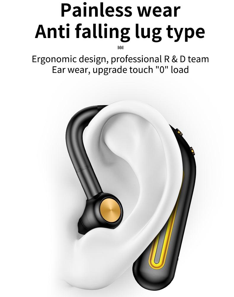 Business Bluetooth Hands-free Earphone Comfortable Single Ear Wireless Headset Waterproof Sport Earbuds 48 Working Time Wireless HD Call Headphone Bluetooth 5.0 Earbuds Noise Isolating Clear Calls Sweat Resistance Lightweight HiFi Headphone Stevvex