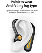 Business Bluetooth Hands-free Earphone Comfortable Single Ear Wireless Headset Waterproof Sport Earbuds 48 Working Time Wireless HD Call Headphone Bluetooth 5.0 Earbuds Noise Isolating Clear Calls Sweat Resistance Lightweight HiFi Headphone Stevvex