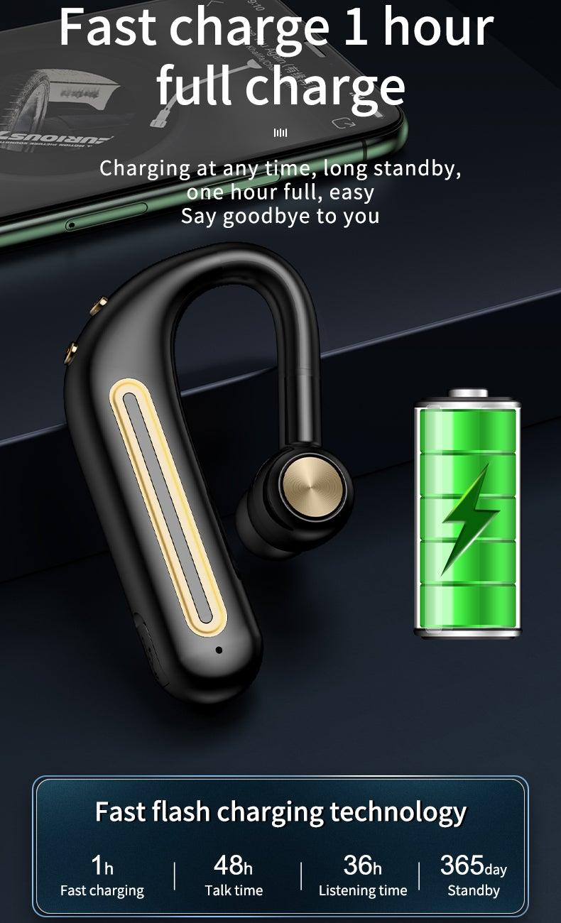 Business Bluetooth Hands-free Earphone Comfortable Single Ear Wireless Headset Waterproof Sport Earbuds 48 Working Time Wireless HD Call Headphone Bluetooth 5.0 Earbuds Noise Isolating Clear Calls Sweat Resistance Lightweight HiFi Headphone Stevvex