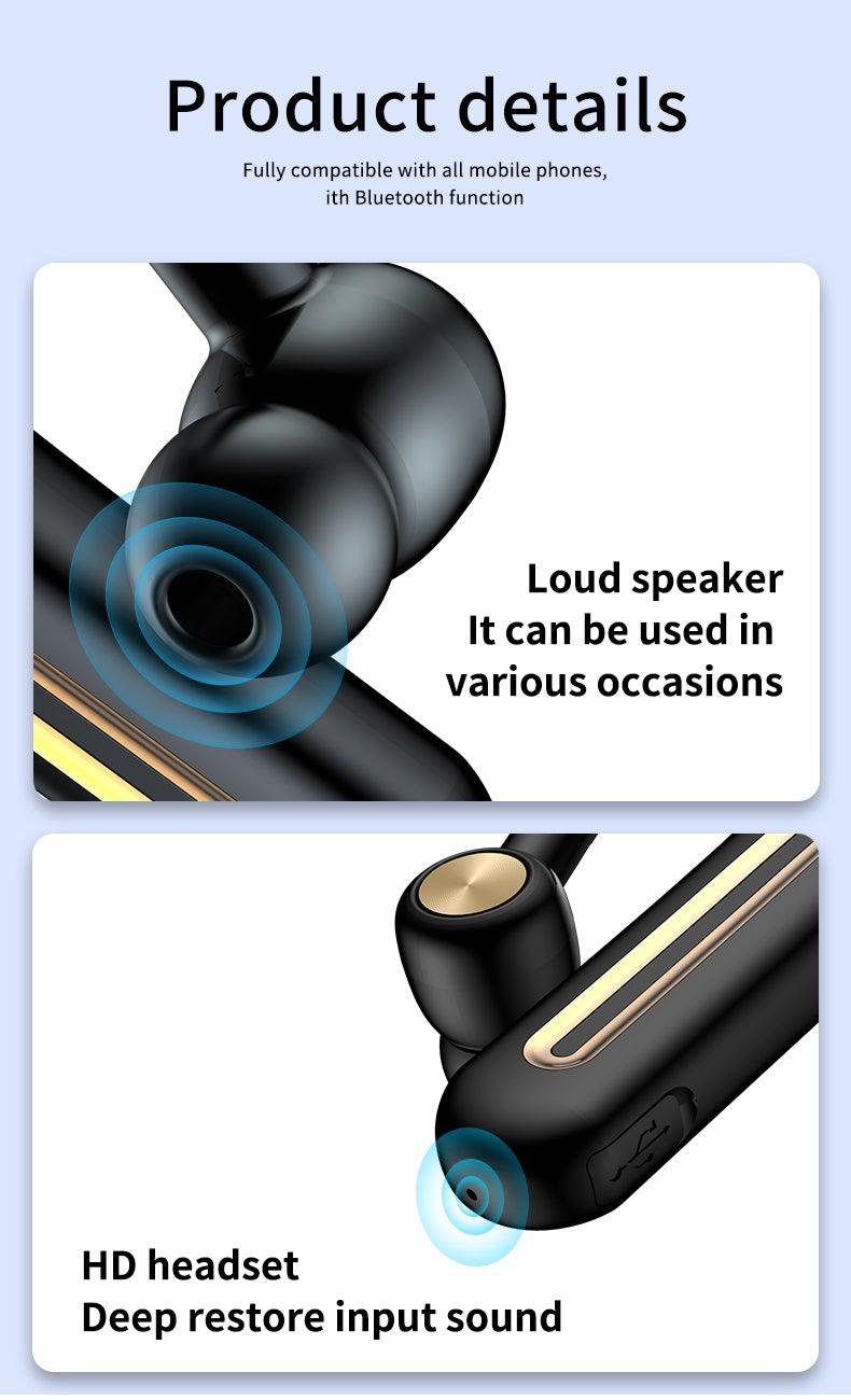 Business Bluetooth Hands-free Earphone Comfortable Single Ear Wireless Headset Waterproof Sport Earbuds 48 Working Time Wireless HD Call Headphone Bluetooth 5.0 Earbuds Noise Isolating Clear Calls Sweat Resistance Lightweight HiFi Headphone Stevvex