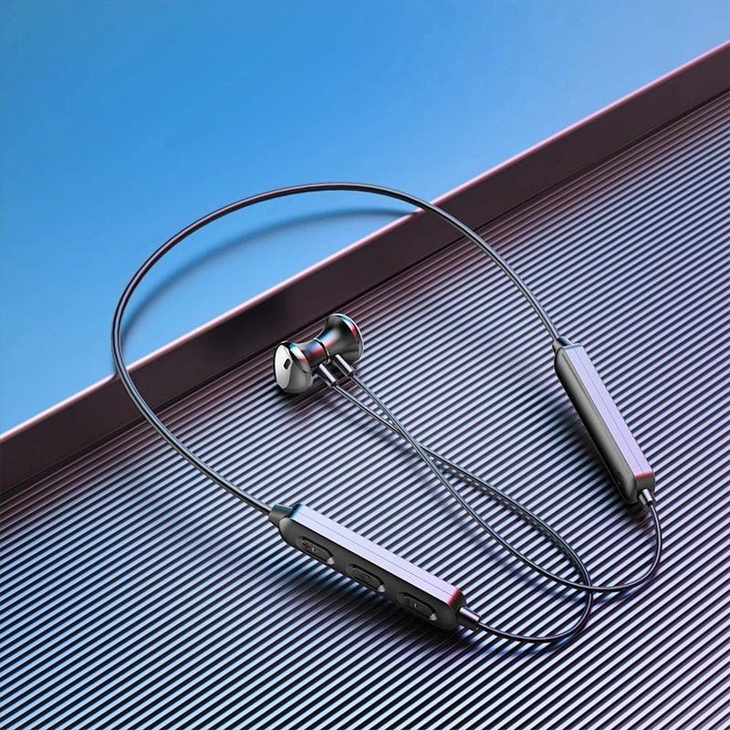 Hanging Neck Bluetooth 5.0 Wireless Sports Headset Ear Headset Bluetooth Headphones Earbuds Earphone With Microphone For Bluetooth Over Ear Headphones, Wireless 5.0/Wired Headset, 55Hrs Playtime, Hi-Fi Stereo Deep Bass, Soft Earmuffs & Light Weight Stevvex