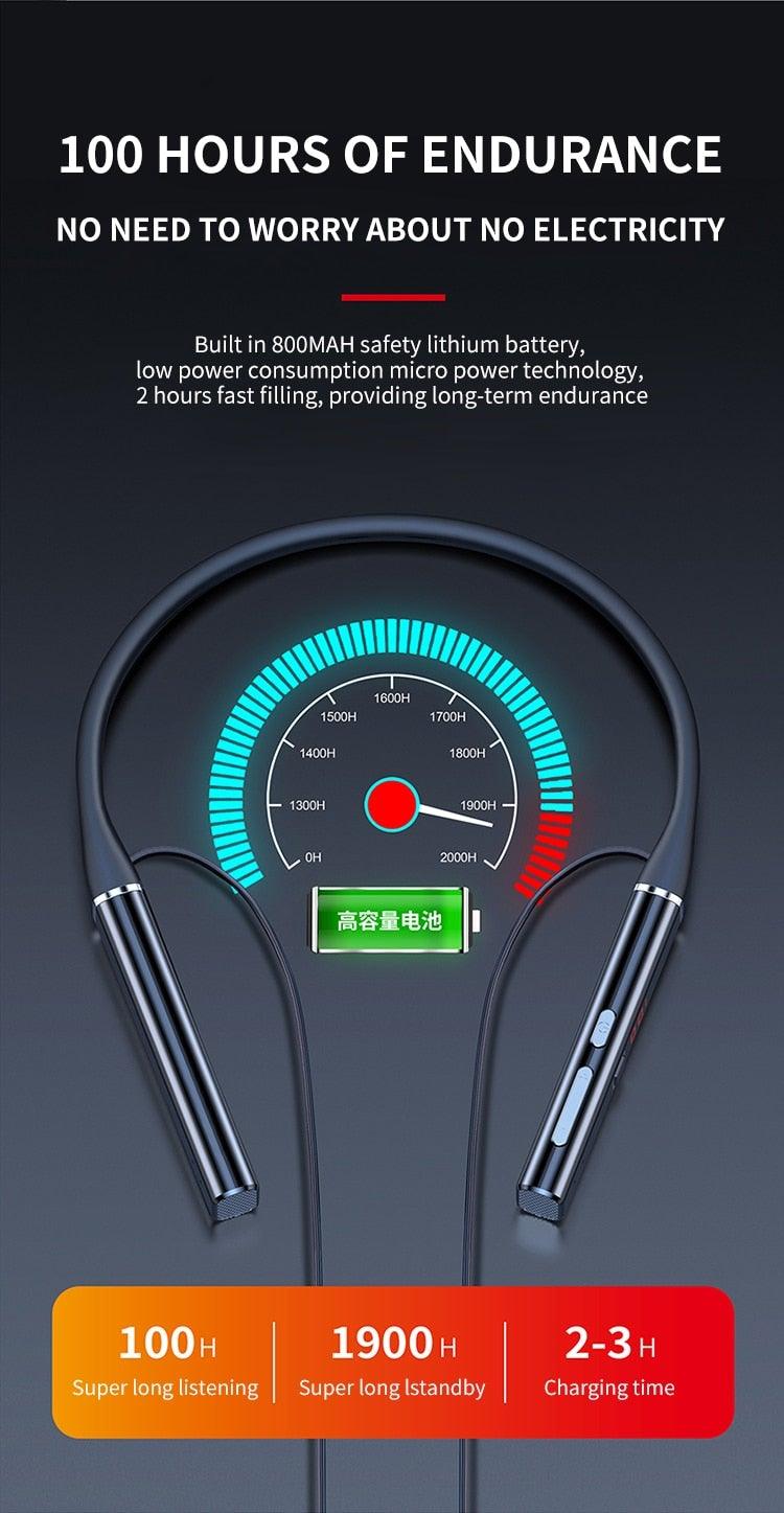 Bluetooth-Compatible Magnetic Neckband Headphone Wireless Earphone Sport Headset Noise Cancelling Microphone Bluetooth Over Ear Headphones, Wireless 5.0/Wired Headset, 55Hrs Playtime, Hi-Fi Stereo Deep Bass, Soft Earmuffs & Light Weight Stevvex