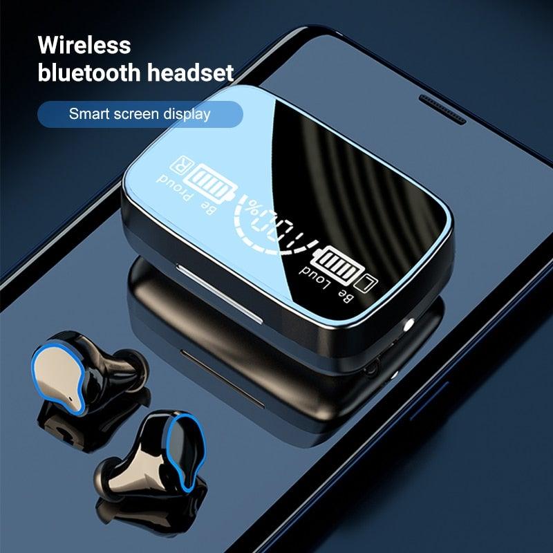 Unisex Lightweight Wireless Headphones Bluetooth 5.1 Headphones Waterproof Sport Earphone Headset Bluetooth Earpiece Sports Headphones Wireless Wearable Music Player Sweatproof Workout Portable Headphones LED Smart Screen Display Design Stevvex