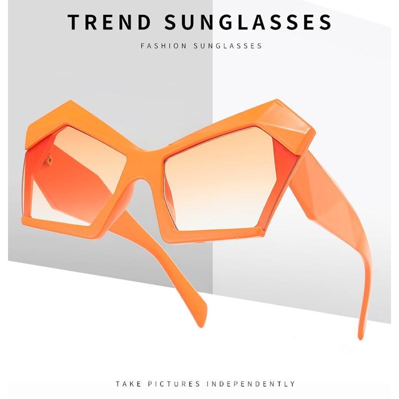 Oversized Square Cateye Polarized Sunglasses Big Trendy Style Fashionable Personality Big Frame Sunglasses New Fashionable & Popular Street Style Sunglasses For Women Stevvex