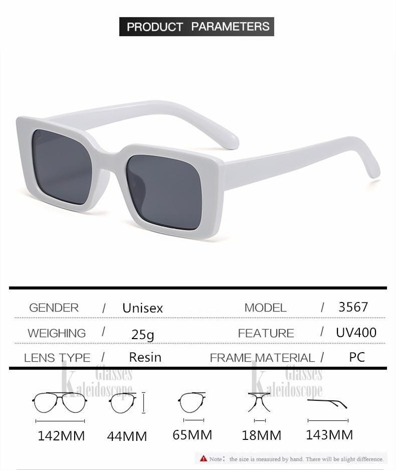 Classic New Rectangle Shape Sunglasses For Women Rectangle Sunglasses for Women 90’s Vintage Shades Square Thick Frame Glasses Luxury Design New Small Square  Eyewear Decent Shades Stevvex
