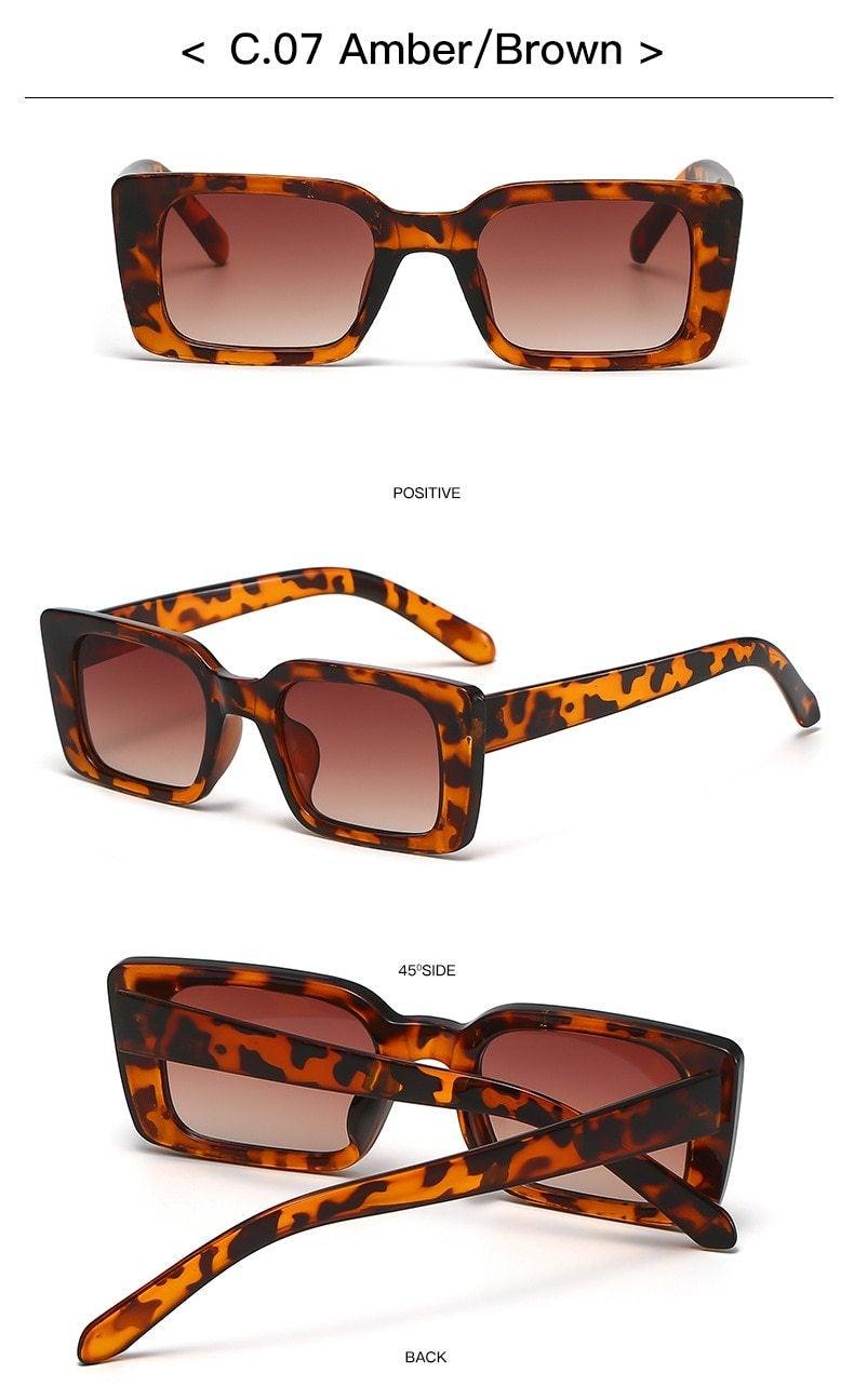 Classic New Rectangle Shape Sunglasses For Women Rectangle Sunglasses for Women 90’s Vintage Shades Square Thick Frame Glasses Luxury Design New Small Square  Eyewear Decent Shades Stevvex