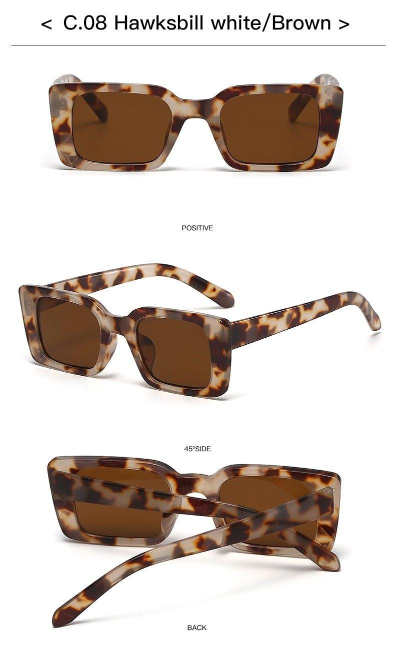 Classic New Rectangle Shape Sunglasses For Women Rectangle Sunglasses for Women 90’s Vintage Shades Square Thick Frame Glasses Luxury Design New Small Square  Eyewear Decent Shades Stevvex