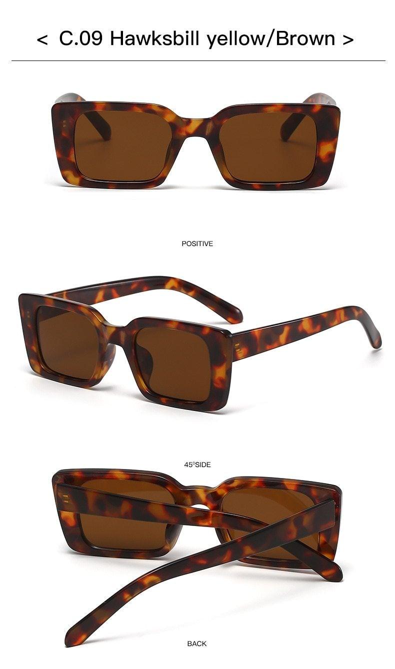 Classic New Rectangle Shape Sunglasses For Women Rectangle Sunglasses for Women 90’s Vintage Shades Square Thick Frame Glasses Luxury Design New Small Square  Eyewear Decent Shades Stevvex